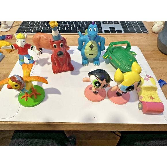 9 Vntg Bakery Crafts Cake Topper Lot Powerpuff Girls Stuart Little Clifford ++ - Picture 1 of 12